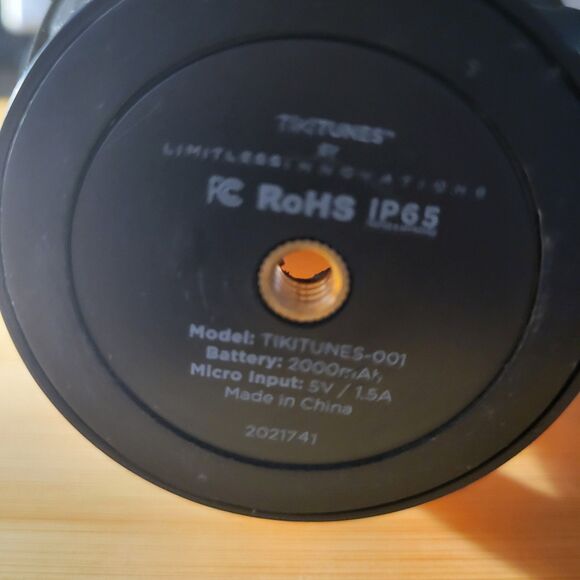 TikiTunes Portable Bluetooth Wireless Speaker Black USB Tunes Party Outdoors - Picture 7 of 7